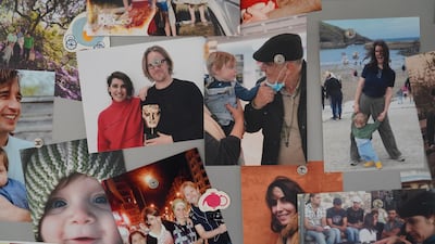 A montage of photos on the fridge at Azzam's home in north London that she shares with husband Jack MacInnes and son, Rumi. Photo: Victoria Pertusa/The National