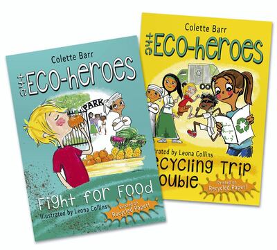 The Eco-Heroes Recycling Trip Trouble was published in October 2017, and The Eco Heroes Fight for Food on February 28. Courtesy Save Our World 