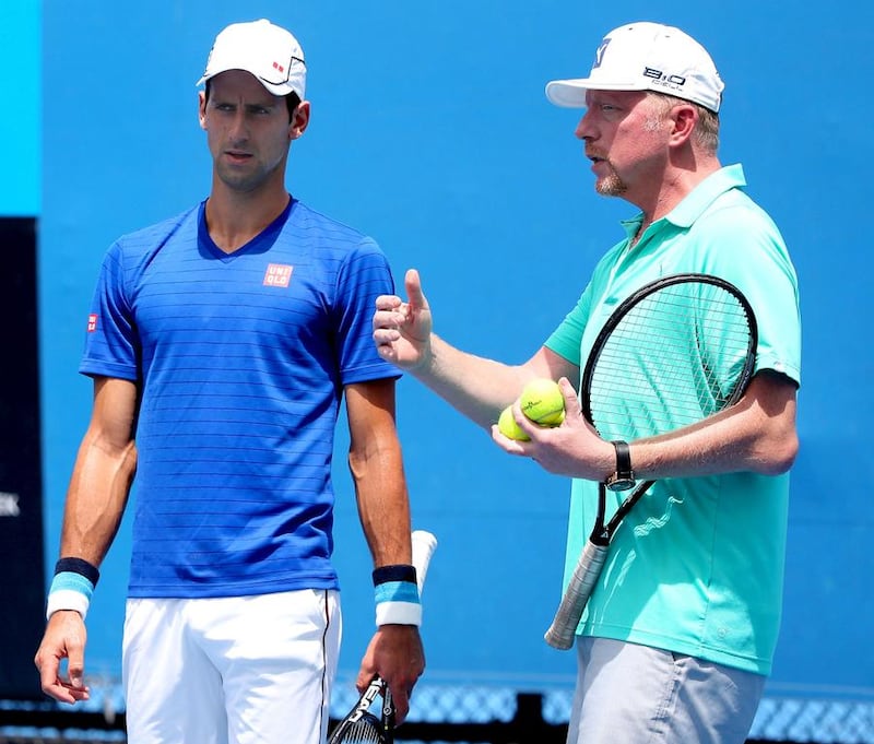 Boris Becker, right, is the coach of world No 1 and reigning Wimbledon champion Novak Djokovic. Michael Dodge / Getty Images