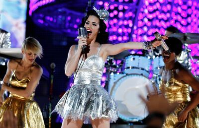 Katy Perry performing during the Grammy Nominations Concert in Los Angeles in 2010. AP Photo