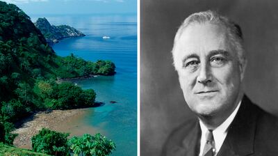 US president Franklin Roosevelt joined in the search for the Treasure of Lima on Cocos Island, Costa Rica. Getty Images