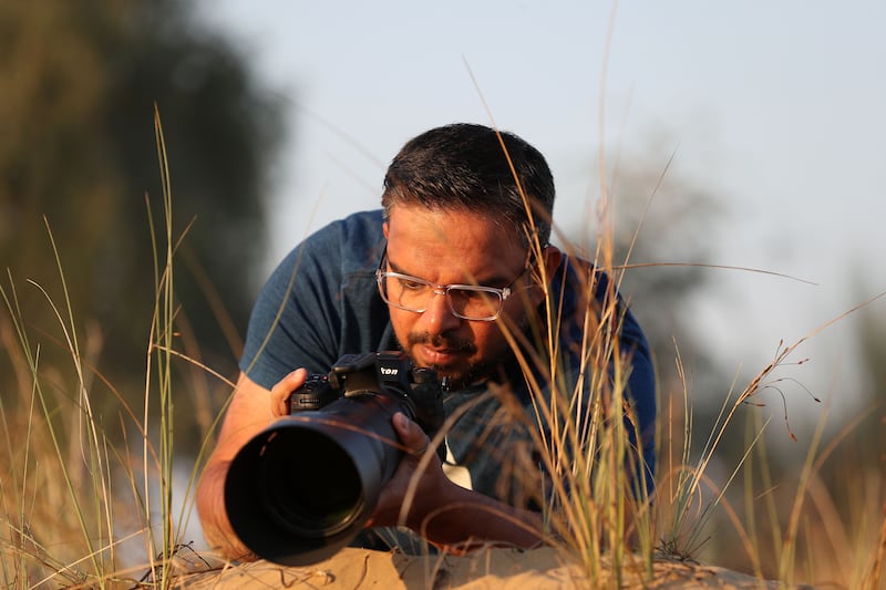Hermis Haridas, who lives in Dubai, is a renowned nature and wildlife photographer who has scooped international awards for his bird snaps at Al Qudra Lakes. Chris Whiteoak / The National