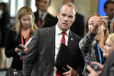 British Foreign Secretary Dominic Raab stood in when Mr Johnson was in hospital. Reuters