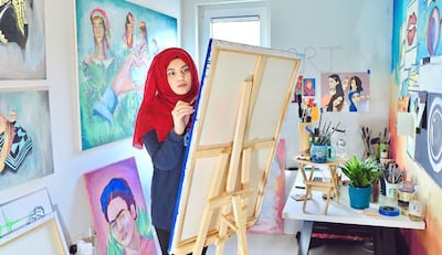 Maliha Abidi says that her husband, Askari Hassan, is her greatest supporter and a diehard feminist who insisted on renting a flat bigger than they could afford so that she could have an art studio at home. Photo: Syed Askari
