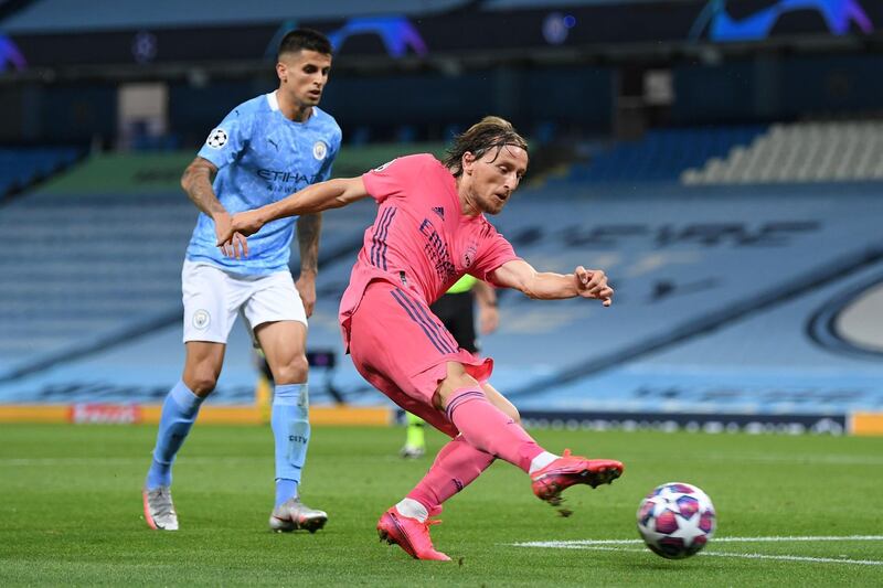 Luka Modric – 6, He was needed on the ball more often in more dangerous areas. Booked for a foul on De Bruyne, who was running rings around everyone by then. Getty