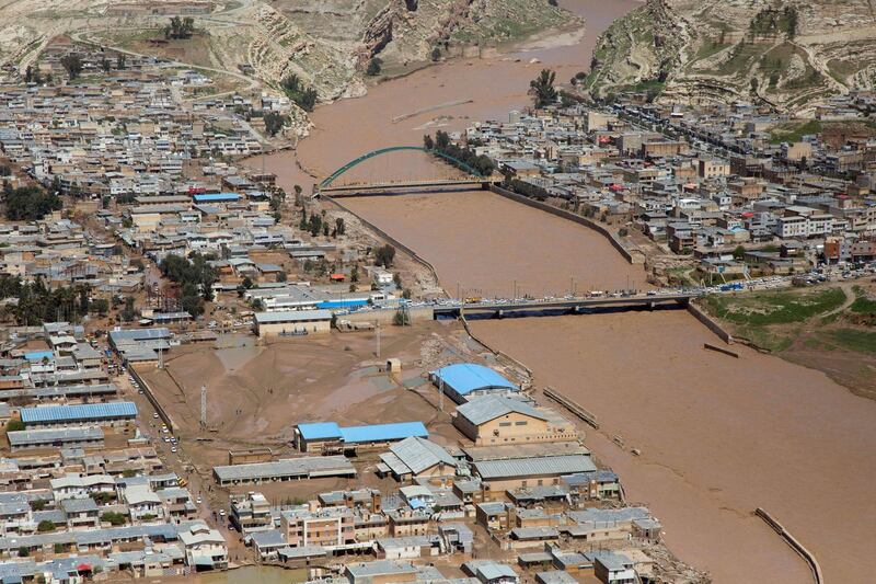 The flooded city of Poldokhtar in the Lorestan province. AFP