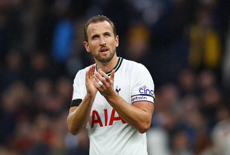 Tottenham's Harry Kane celebrates after the match. Action Images