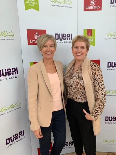Annabel Kantaria, left, and Clare Mackintosh spent a week with inmates writing the new book. Courtesy Emirates Airline Festival of Literature.