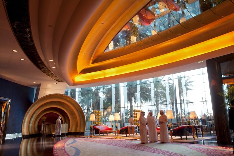 Jumeirah - May 24, 2011 - In the lobby at the Burj Al Arab hotel in Jumeirah, Dubai, May 24, 2011. (Photo by Jeff Topping/The National) STOCK

 