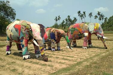 For 'Elephant in the Room', Bangladeshi artist Kamruzzaman Shadhin created a participatory art project with occupants of the Kutupalong Refugee camp, to highlight the negative impact on the environment and the displacement of elephants due to the sudden arrival of thousands of Rohingya communities in 2017. Courtesy the artist 