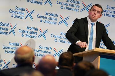 Douglas Ross, leader of the Scottish Conservatives, at the Tory conference in October. PA