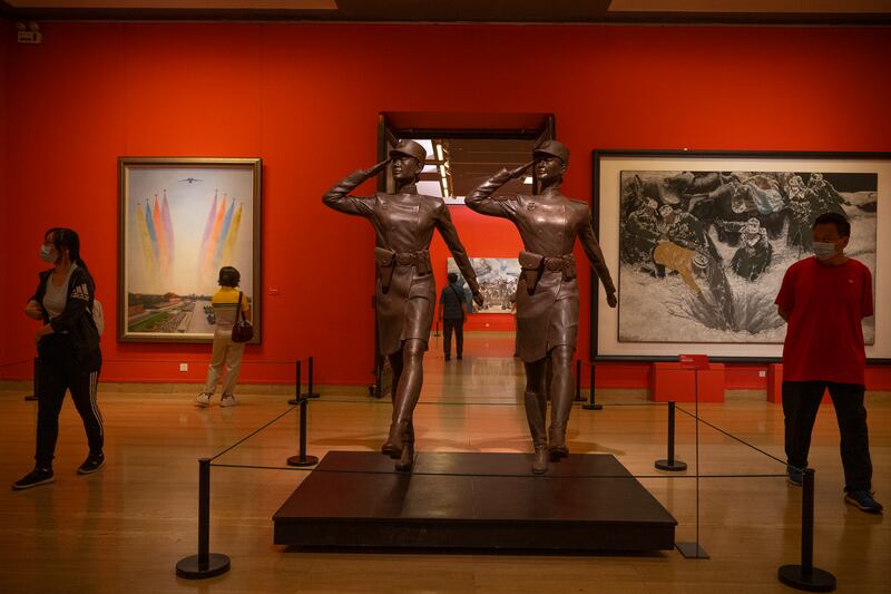 Visitors at the National Art Museum in Beijing. Getty Images