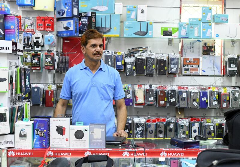 Residents and Heat in Sweihan-AD  Haris Hassan, 50, from Kerala owner of Mega Fun Electronics, and resident of Sweihan on June 9, 2021.
Reporter: Haneen Dajani News