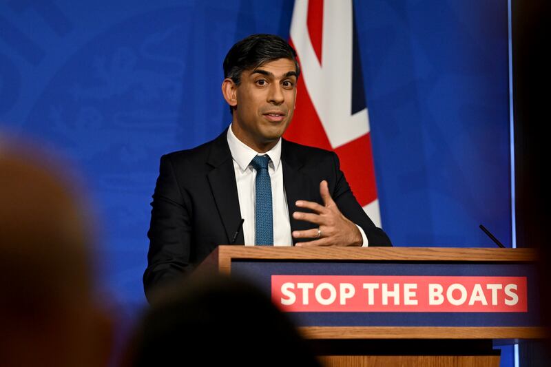 Rishi Sunak faces a showdown with rebels in parliament on Tuesday. Getty Images