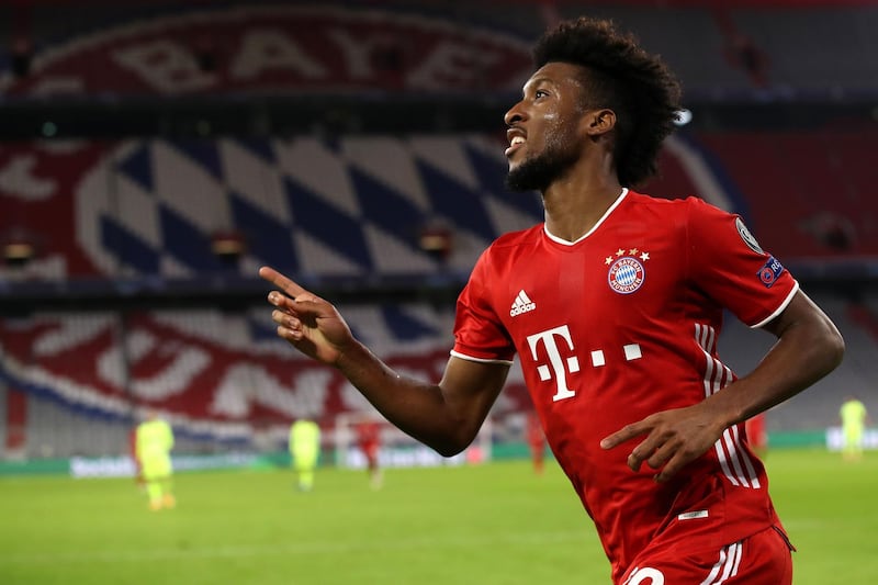 Kingsley Coman celebrates his second goal against during his team's 4-0 Champions League win over Atletico Madrid at Allianz Arena on Wednesday, October 21. EPA