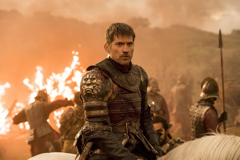 This image released by HBO shows Nikolaj Coster-Waldau as Jaime Lannister in an episode of "Game of Thrones," which aired Sunday, Aug. 7. An individual using the name "Mr. Smith" posted a fresh cache of stolen HBO files, including some apparently related to the show "Game of Thrones," online Monday, part of what the purported hacker has claimed is a much larger trove of stolen HBO material. The dump includes scripts from five "Game of Thrones" episodes, including one upcoming episode, and a month's worth of email from the account of an HBO programming executive. (Macall B. Polay/HBO via AP)