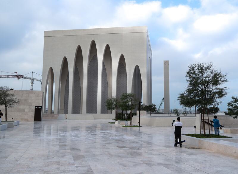 The Imam Al Tayeb Mosque at the Abrahamic Family House, which opens to the public on March 1. All photos: Victor Besa / The National


