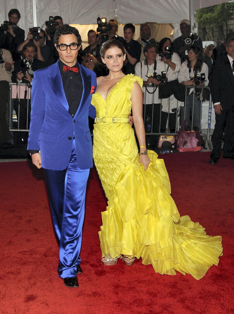 NEW YORK - MAY 05:  Actors Zac Posen (L) and Kate Mara arrive at the Metropolitan Museum of Art Costume Institute Gala, Superheroes: Fashion and Fantasy, held at the Metropolitan Museum of Art on May 5, 2008 in New York City.  (Photo by Stephen Lovekin/Getty Images)