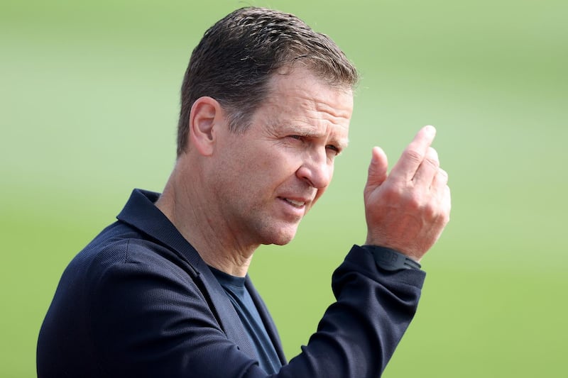 German squad director Oliver Bierhoff attends the training session. Getty