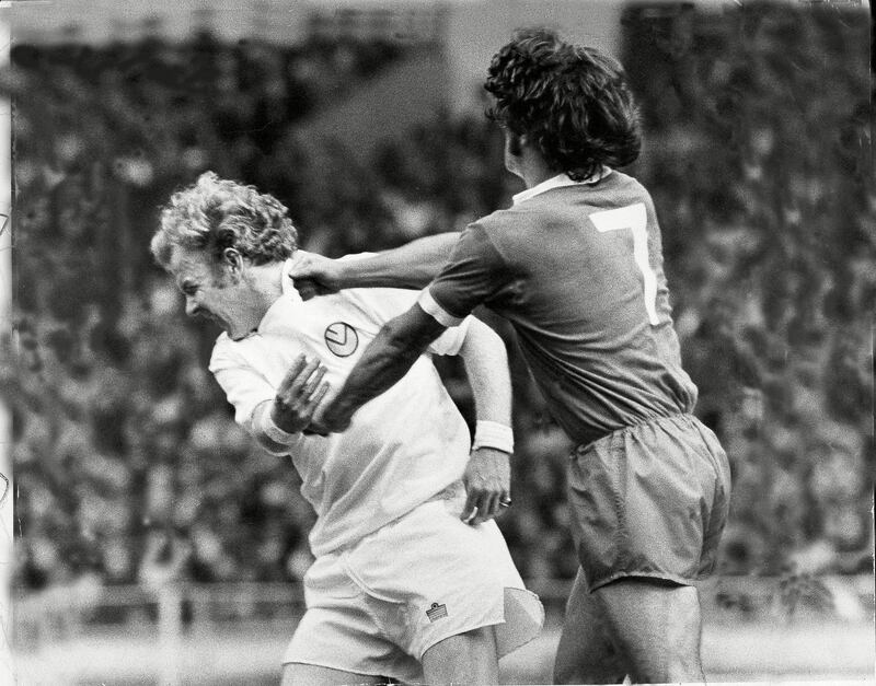 Mandatory Credit: Photo by Monty Fresco/Daily Mail/Shutterstock (1026660a)
Action From The 1974/75 F.a Charity Shield Between Leeds United And Liverpool Played At Wembley Stadium . Liverpools Kevin Keegan Squares Up To Leeds United's Billy Bremner And Lands A Right To The Jaw. 
Action From The 1974/75 F.a Charity Shield Between Leeds United And Liverpool Played At Wembley Stadium . Liverpools Kevin Keegan Squares Up To Leeds United's Billy Bremner And Lands A Right To The Jaw.