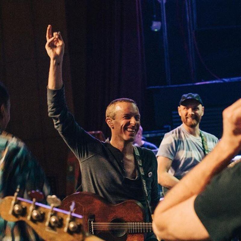 Coldplay in rehearsals in Amman, Jordan. Instagram / Jordan 