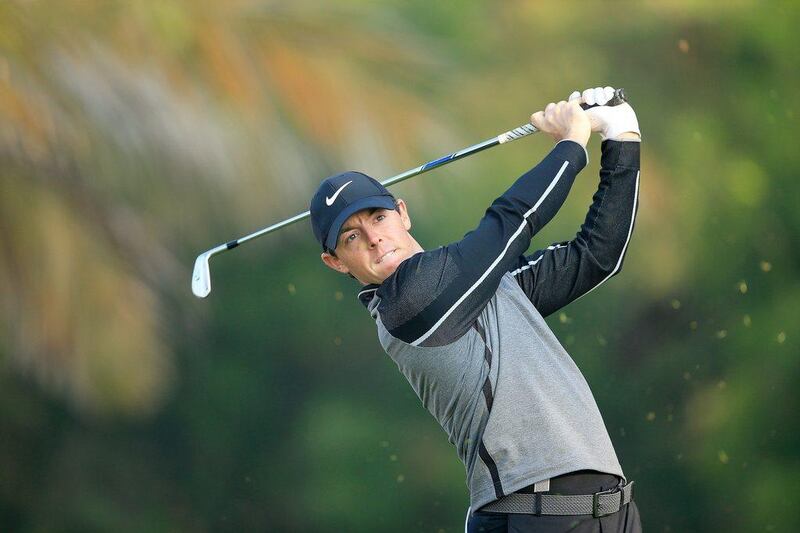 DUBAI, UNITED ARAB EMIRATES - FEBRUARY 03:  Rory McIlroy of Northern Ireland in action during the pro-am as a preview for the 2016 Omega Dubai Desert Classic on the Majlis Course at the Emirates Golf Club on February 3, 2016 in Dubai, United Arab Emirates.  (Photo by David Cannon/Getty Images)