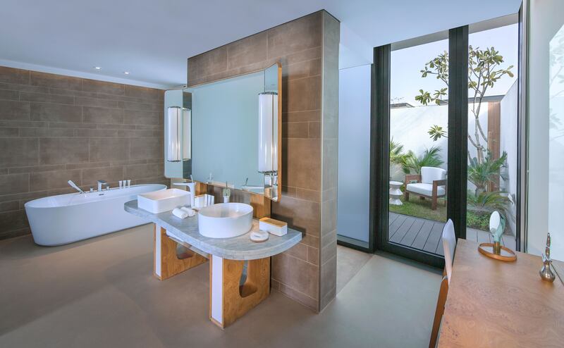 The bathroom in a garden villa.