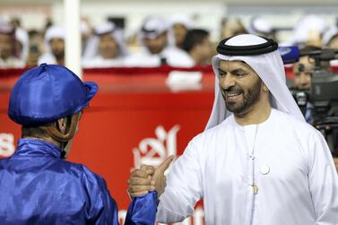 Trainer Saeed bin Suroor, right, will send out 11 of the 14 Godolphin horses for the opening Dubai World Cup Carnival meeting at Meydan on Thursday. Chris Whiteoak / The National