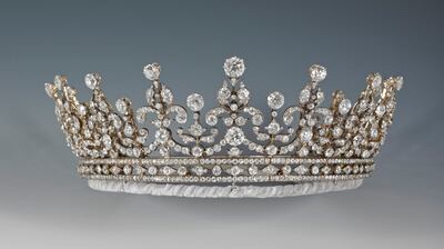 The Girls of Great Britain and Ireland tiara was given to Queen Elizabeth II on her wedding day to Prince Philip. Photo: Royal Collection Trust