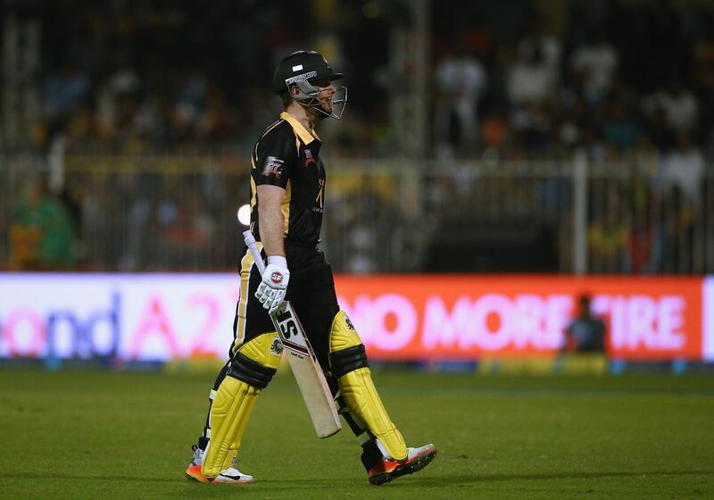 Eoin Morgan of Kerela Kings  leaves the field after being dismissed. Francois Nel/Getty Images