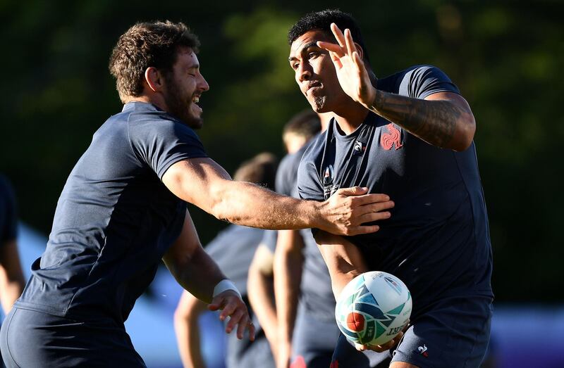 France's lock Paul Gabrillagues fights for the ball with lock Sebastien Vahaamahina. AFP