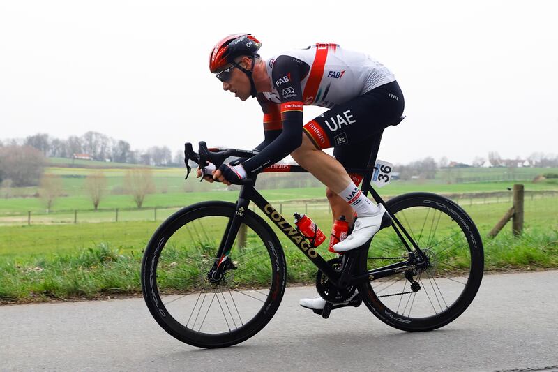 UAE Team Emirates rider Joel Suter at the Danilith Nokere Koerse. Photo: Sprint Cycling Agency