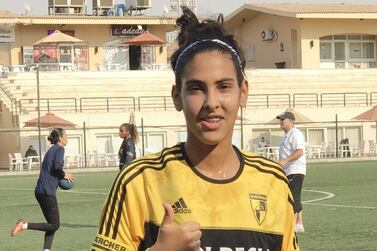 Nouf Al Anzi is the first Emirati women's footballer to play professionally abroad - with Egyptian champions Wadi Degla. Courtesy WFC 
