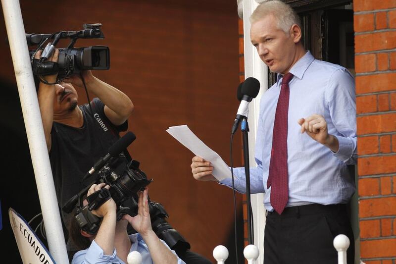 WikiLeaks founder Julian Assange makes a statement to the media in central London. Whistleblowers like Assange still have the ability to change how we view the world. (AP Photo/Sang Tan)
