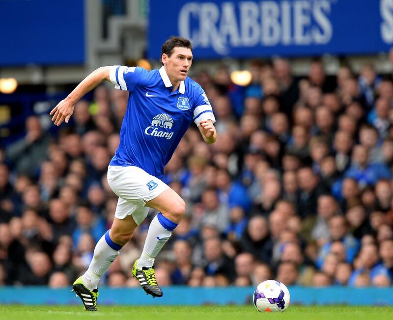 Gareth Barry, pictured during a Premier League match against Arsenal on April 6, 2014, is not eligible for Everton in Saturday's match against his parent club, Manchester City. Simon Bellis / Sportimage