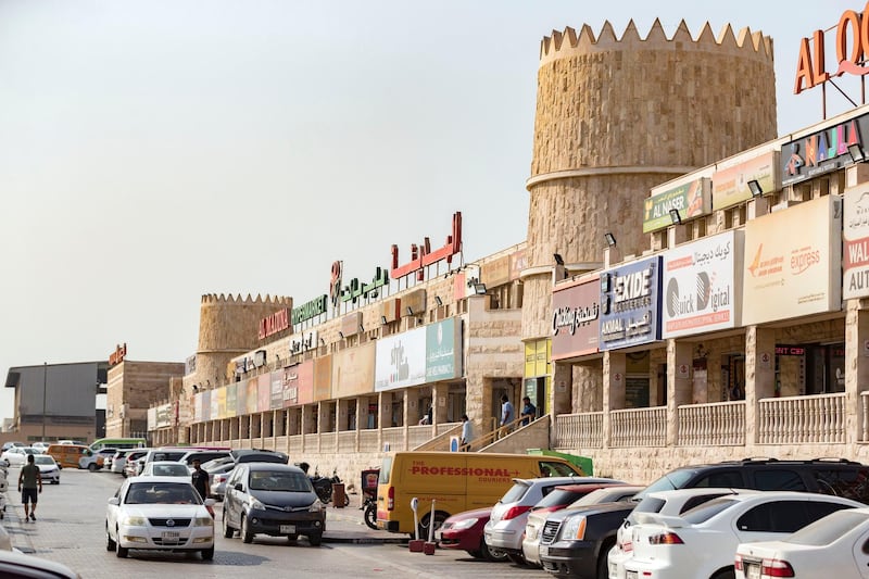 Dubai, United Arab Emirates - September 08, 2018: Weekender. Unusual sights in Al Quoz. Al Quoz mall with its fort structures. Saturday, September 8th, 2018 at Al Quoz, Dubai. Chris Whiteoak / The National