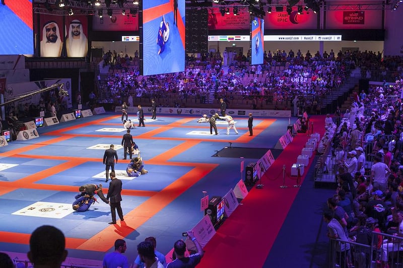 Action from the second day of the 2015 Abu Dhabi World Professional Jiu-Jitsu Championship. Mona Al Marzooqi/ The National  
