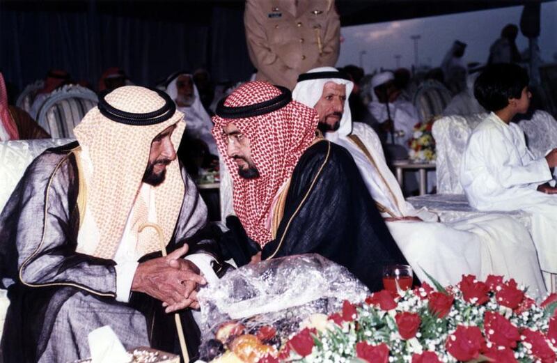 Sheikh Zayed and Sheikh Mohamed in March, 1996. Photo: National Archives