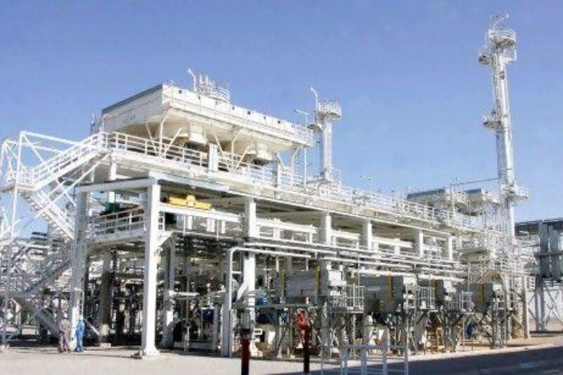 A view of the biggest ever factory for clean gas in Syria. The plant is valued at US$350 million. EPA/YOUSSEF BADAWI