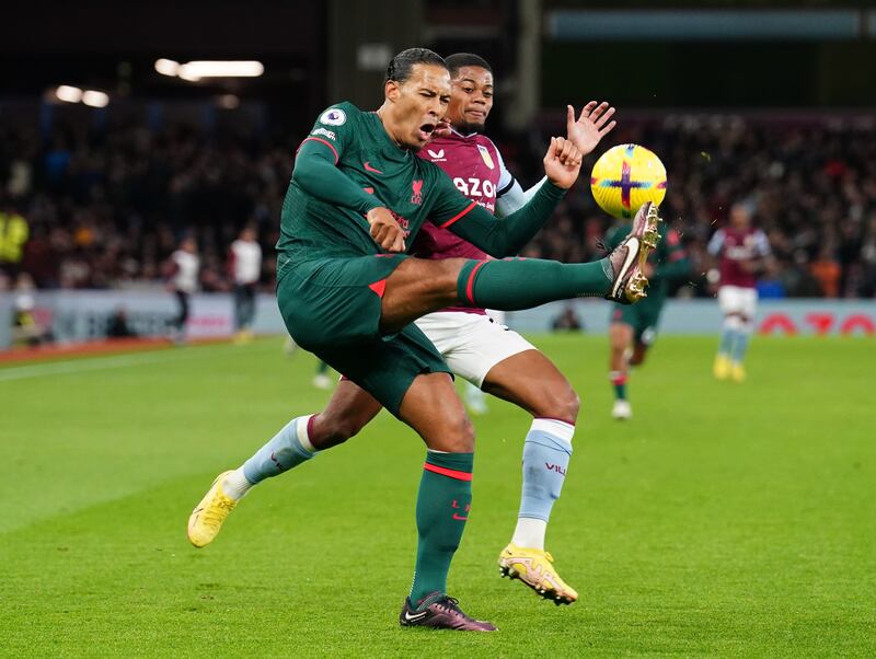 Virgil van Dijk 8 – Read the play well to intervene against Watkins and doubled Liverpool’s lead with a volley from inside the box. PA