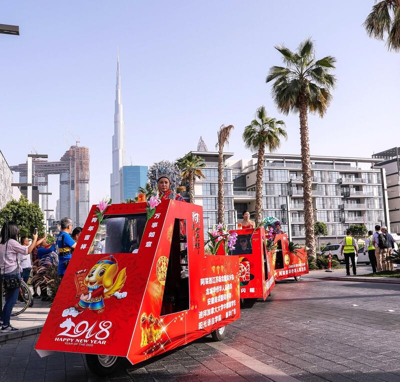 Dubai, UAE, February 16, 2018.  1500 people to attend Chinese New Year parade at City Walk.
Victor Besa / The National
National