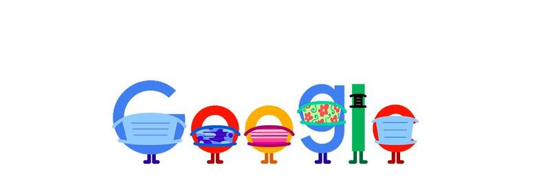The Google Doodle serves as a reminder for people to wear masks. Google 
