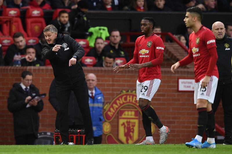 Manchester United manager Ole Gunnar Solskjaer at the touchline on Saturday. AFP