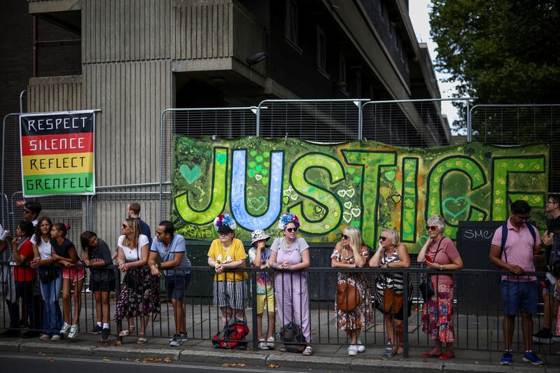 The carnival paid tribute to the 72 victims of the Grenfell Tower disaster and the survivors' campaign demanding justice. Reuters
