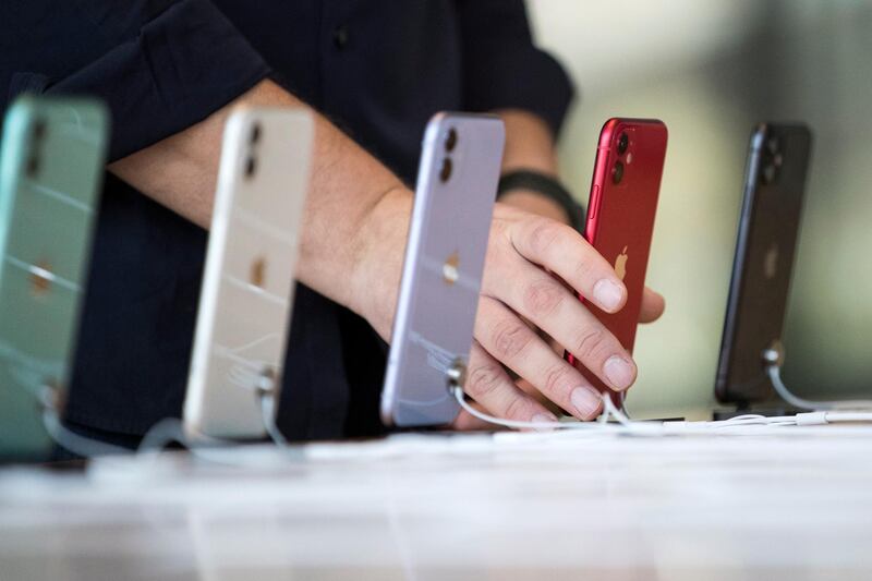 The new iPhone 11 is displayed at an Apple store in Dubai. EPA