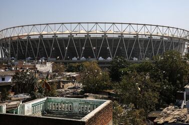 epa08236611 General view of the newly constructed Sardar Patel Gujarat Stadium, where US President Donald Trump will deliver his speech during an upcoming state visit to India, in Ahmedabad, India, 22 February 2020. Trump will visit India on 24-25 February 2020. EPA/DIVYAKANT SOLANKI