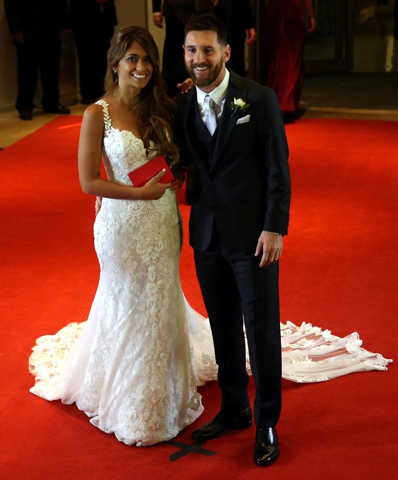 Argentine soccer player Lionel Messi marries his childhood sweetheart Antonela Roccuzzo in their hometown of Rosario, Argentina on June 30, 2017. Marcos Brindicci / Reuters