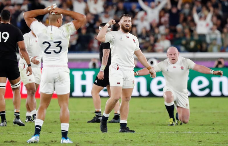 Players react after winning over New Zealand. AP Photo