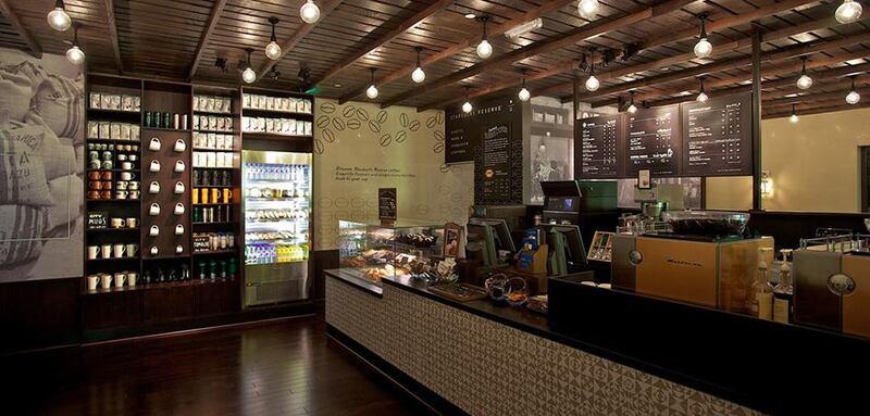 The new Starbucks Reserve high-end coffee shop at the Shangri-La hotel in Abu Dhabi