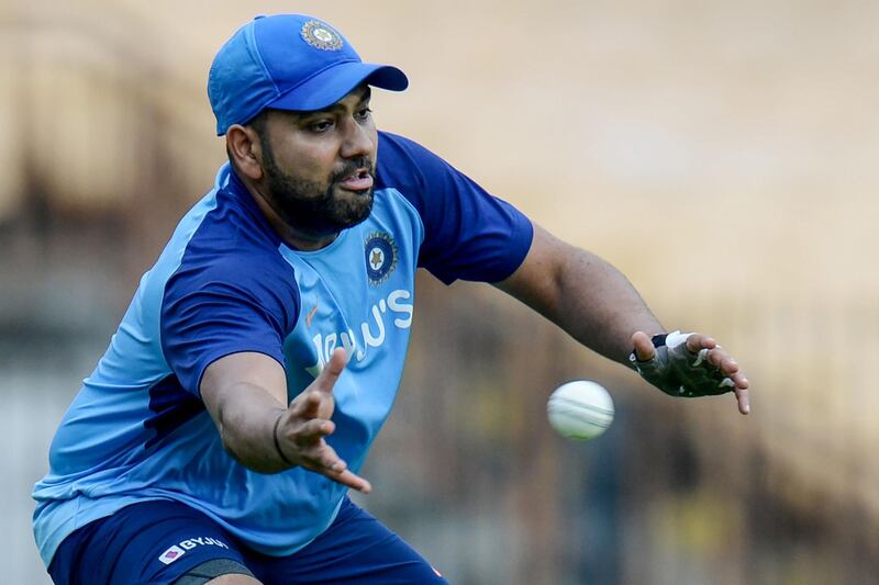 India's Rohit Sharma during a training session in Chennai. AFP
